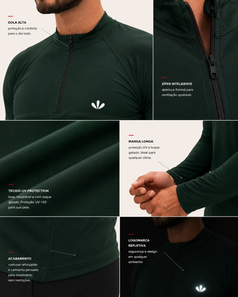 CAMISA UV LONGA C ZIPER