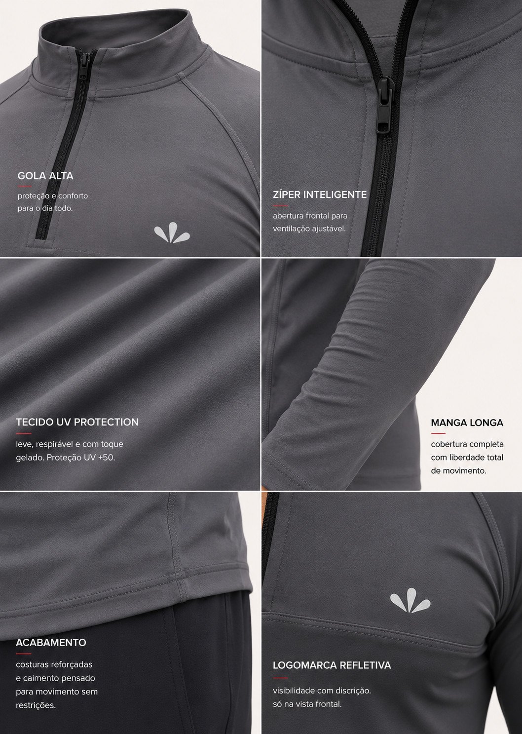 CAMISA UV LONGA C ZIPER